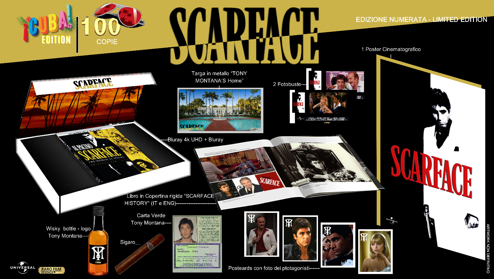 Scarface - Cuba Ed. (4K Ultra HD + Blu-Ray Disc + Poster + 4 Cards + Book)