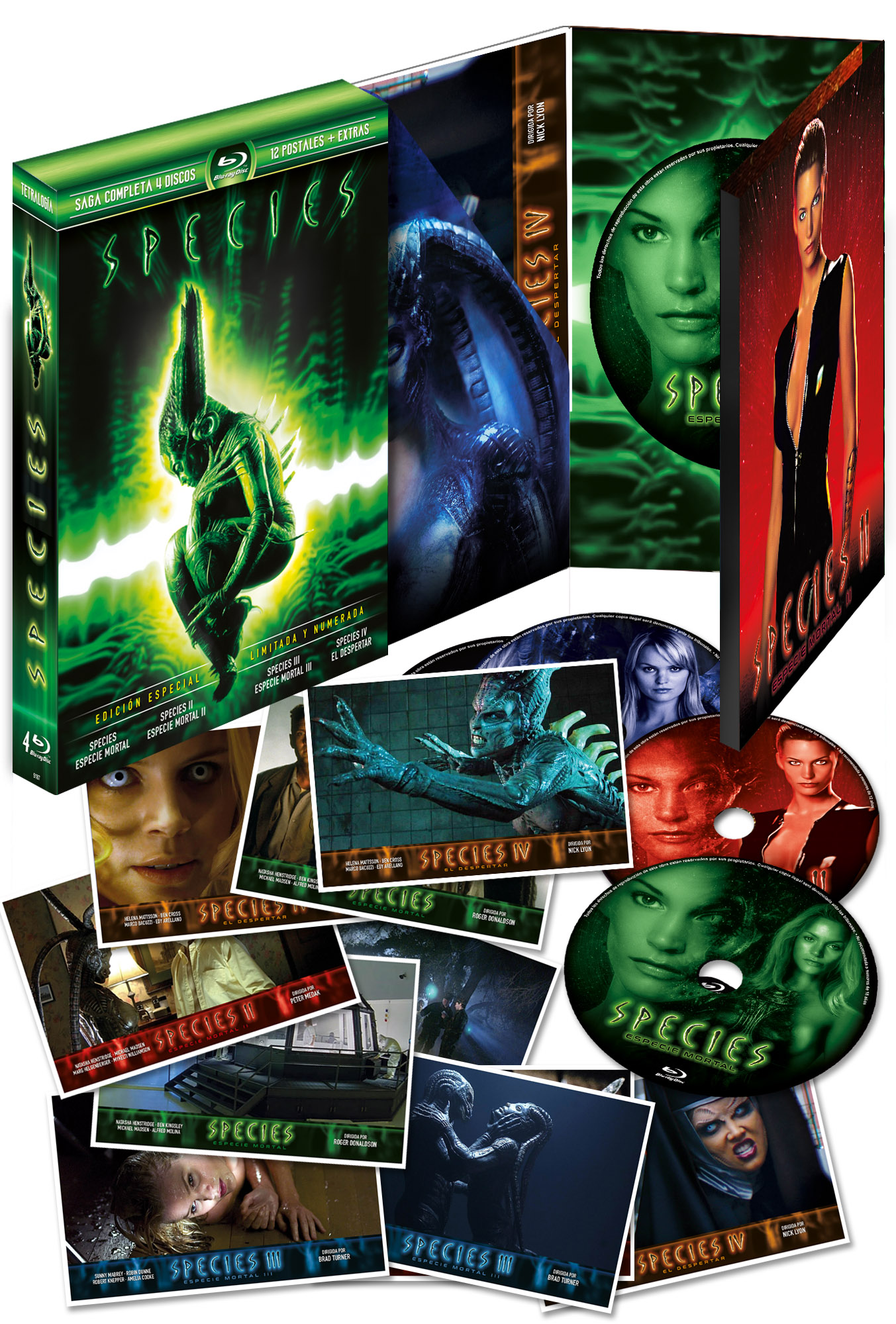 Species 1-2-3-4 - Limited Edition (Import Spain) (4 Blu-Ray Disc + 12 Card)